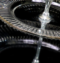 Load image into Gallery viewer, Vintage stunning mid century modern glass 2 tier cake stand
