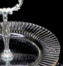 Load image into Gallery viewer, Vintage stunning mid century modern glass 2 tier cake stand
