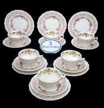 Load image into Gallery viewer, Vintage 1930s ROYAL DOULTON Rhapsody set of 6 art deco teacup trios
