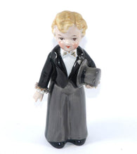 Load image into Gallery viewer, Vintage cute GROOM figurine with bisque hand-painted face ornament

