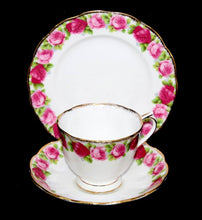 Load image into Gallery viewer, Vintage ROYAL ALBERT England THE OLD COUNTRY pink roses pretty teacup trio set
