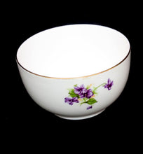Load image into Gallery viewer, Vintage pretty English bone china violets large sugar bowl
