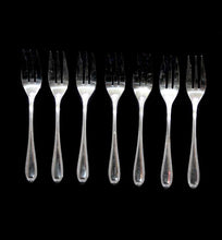 Load image into Gallery viewer, Vintage set of 7 stainless steel cake dessert forks
