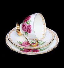 Load image into Gallery viewer, Vintage TAYLOR &amp; KENT England bone china pretty carnation teacup trio
