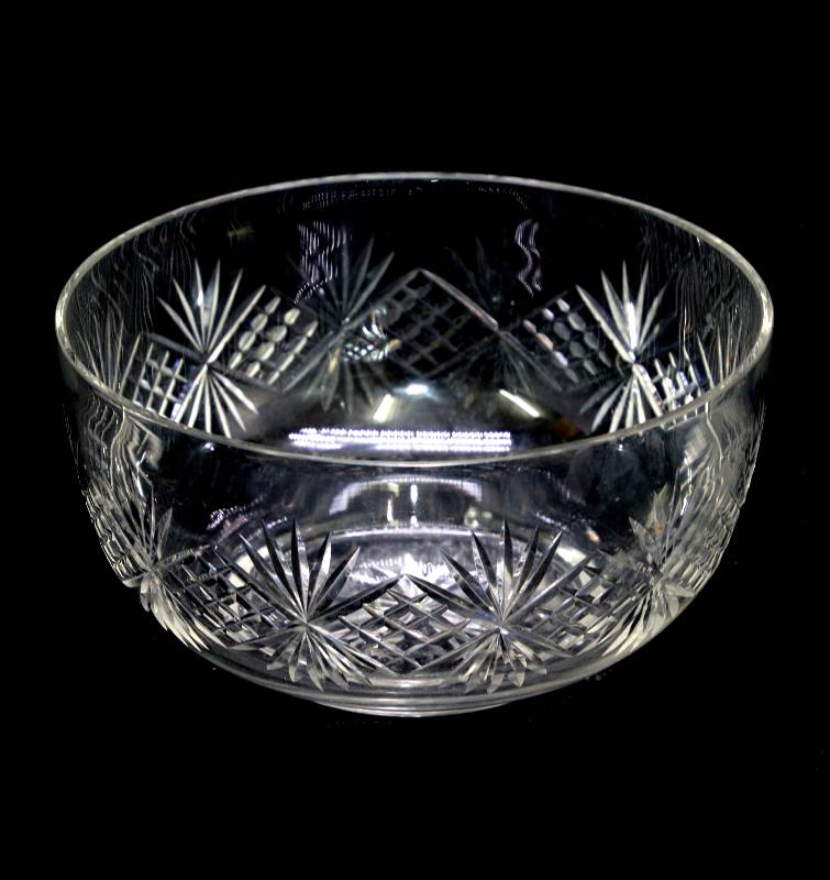 Vintage beautiful cut crystal tall sided fruit or trifle bowl