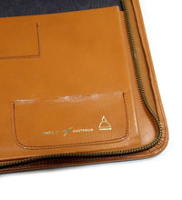 Load image into Gallery viewer, Vintage RMRL Co genuine leather hide brown zipped writing case
