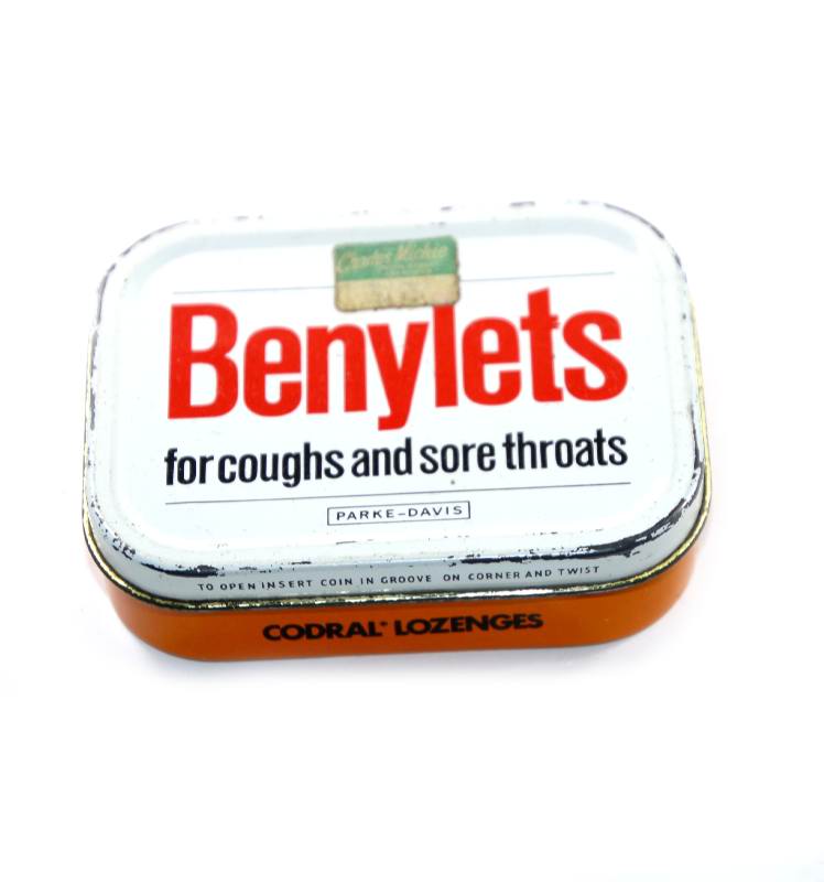 Vintage Benylets for coughs & sore throats Michie Aberdeen advertising tin