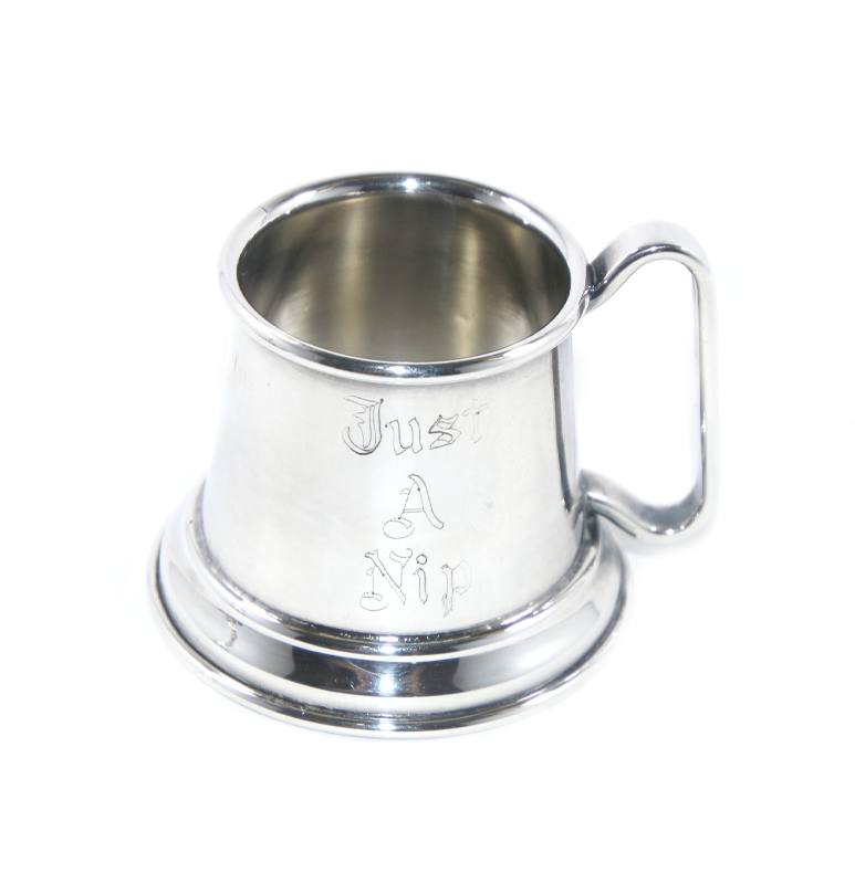 Vintage PERFECTION EPNS A1 miniature Just a Nip small silver plated tankard