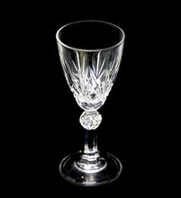 Load image into Gallery viewer, Vintage set of 3 pretty bobble stem sparkly liqueur or shot glasses
