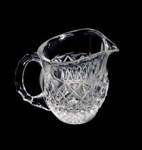 Load image into Gallery viewer, Vintage pretty crystal sugar bowl &amp; cream jug with matching tray
