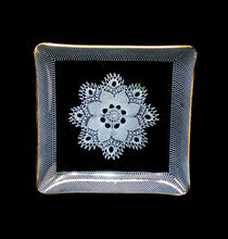 Load image into Gallery viewer, Vintage CHANCE Glass mid century 1950s England doily square bowl
