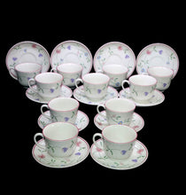 Load image into Gallery viewer, Vintage Johnson Bros ENGLAND  set of 11 pretty teacup and saucer duos
