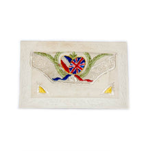 Load image into Gallery viewer, Vintage WW1 embroidered silk postcard World War One French &amp; UK Flags
