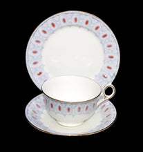 Load image into Gallery viewer, Vintage 1930s 1940s pretty pale blue &amp; pink hand decorated teacup trio
