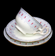 Load image into Gallery viewer, Vintage 1930s 1940s pretty pale blue &amp; pink hand decorated teacup trio
