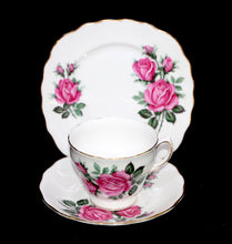 Load image into Gallery viewer, Vintage ROYAL VALE England pretty pink roses teacup trio set
