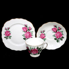 Load image into Gallery viewer, Vintage ROYAL VALE England pretty pink roses teacup trio set
