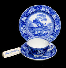 Load image into Gallery viewer, Antique Wedgwood Fallow Deer flow blue teacup trio set (read description)

