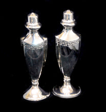 Load image into Gallery viewer, Vintage PARAMOUNT EPNS silver plated art deco style salt &amp; pepper shakers in box
