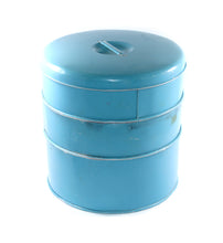 Load image into Gallery viewer, Vintage TALA aqua blue retro set of three stacking cake tins with lid
