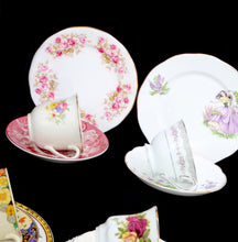 Load image into Gallery viewer, VINTAGE 39pc MIXED 12 person MAD HATTER&#39;S TEA PARTY teacup trio set!
