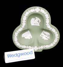 Load image into Gallery viewer, Vintage Wedgwood Jasper Ware sage green club shape trinket tray
