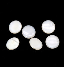 Load image into Gallery viewer, Vintage set of 6 pearly glass uranium UV glow shank buttons 18mm
