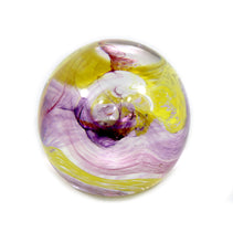 Load image into Gallery viewer, Vintage CAITHNESS crystal Scotland MOONCRYSTAL pink &amp; yellow paperweight
