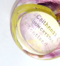 Load image into Gallery viewer, Vintage CAITHNESS crystal Scotland MOONCRYSTAL pink &amp; yellow paperweight
