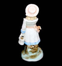 Load image into Gallery viewer, Vintage china figurine ornament of a pretty girl with flowers and basket
