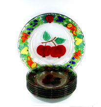 Load image into Gallery viewer, Vintage hand coloured large serving plate &amp; 6 matching side plates
