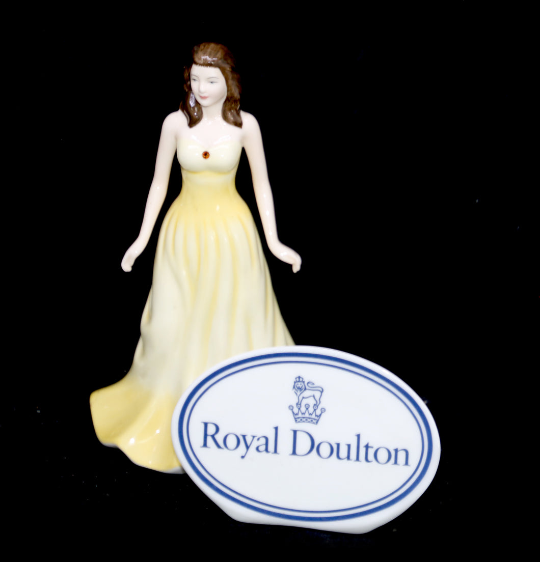 Vintage ROYAL DOULTON Gemstones Collection TOPAZ 2006 HN 4980 lady figurine