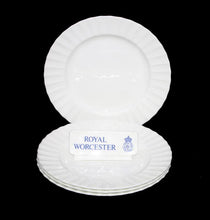 Load image into Gallery viewer, Vintage Royal Worcester England white set of 4 entree or salad plates
