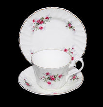 Load image into Gallery viewer, Vintage Royal Kendal England bone china pink roses pretty teacup trio set
