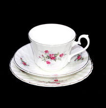 Load image into Gallery viewer, Vintage Royal Kendal England bone china pink roses pretty teacup trio set
