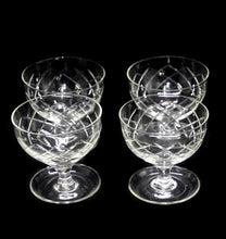 Load image into Gallery viewer, Vintage set of 4 pretty cut crystal comport bowls with saucer built in
